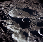 Lunar crater Daedalus. NASA photo.